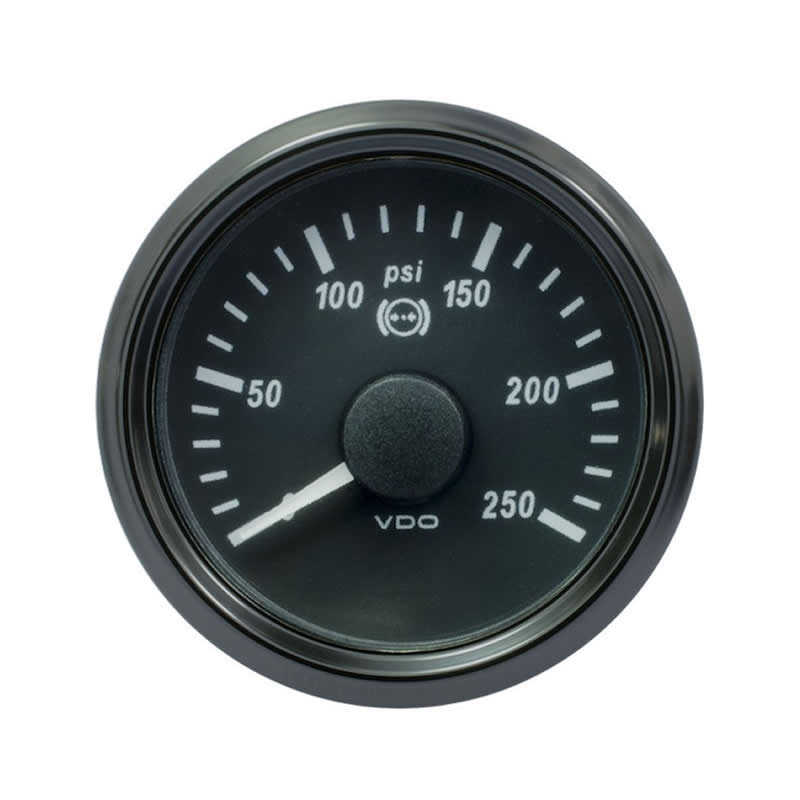 VDO SingleViu 1402 Brake Pressure 250PSI Black 52mm